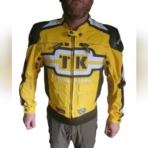 Size 44 Teknic freestyle yellow armoured motorcycle jacket‎